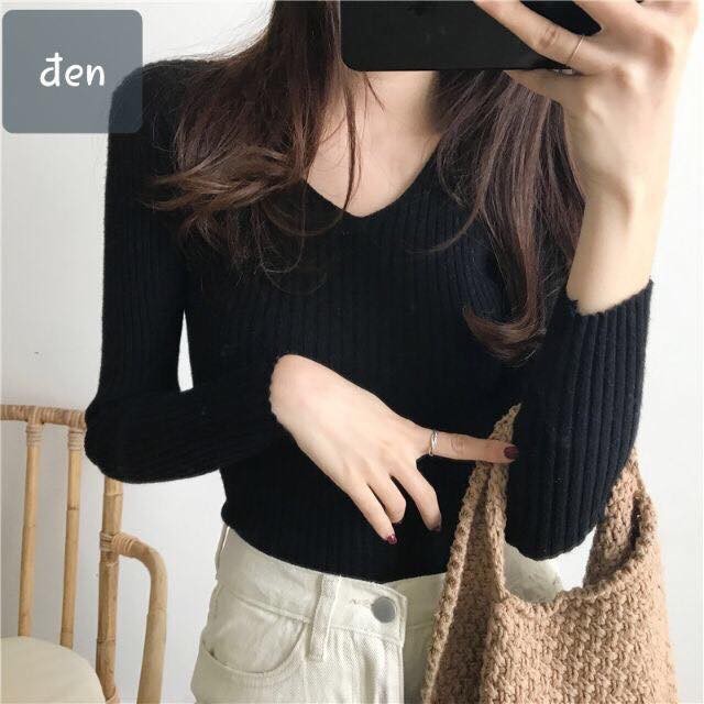 Áo Len Cổ Tim 6 Màu QC