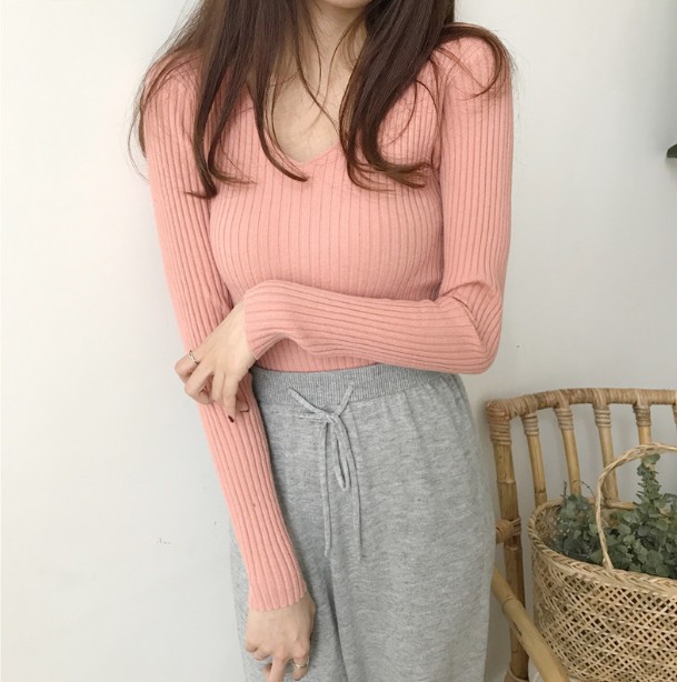 Áo Len Cổ Tim 6 Màu QC