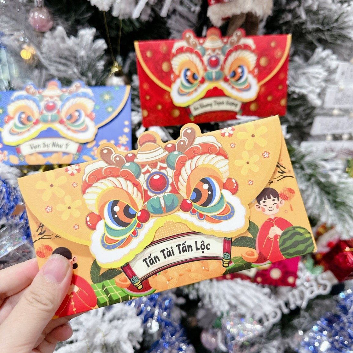 Set 40 lì xì rồng vàng bản Việt