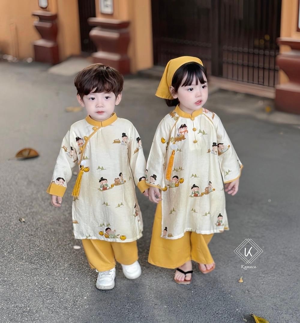 Áo Dài Tết Cách Tân Cho Bé
