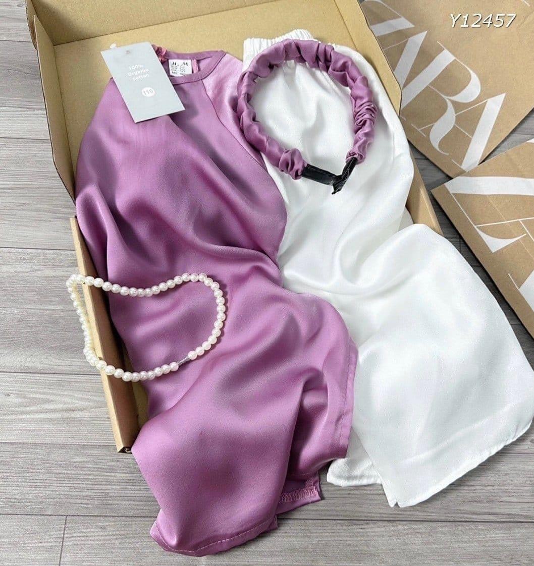 Sét Áo Dài Tím 4 Chi Tiết Cho Bé