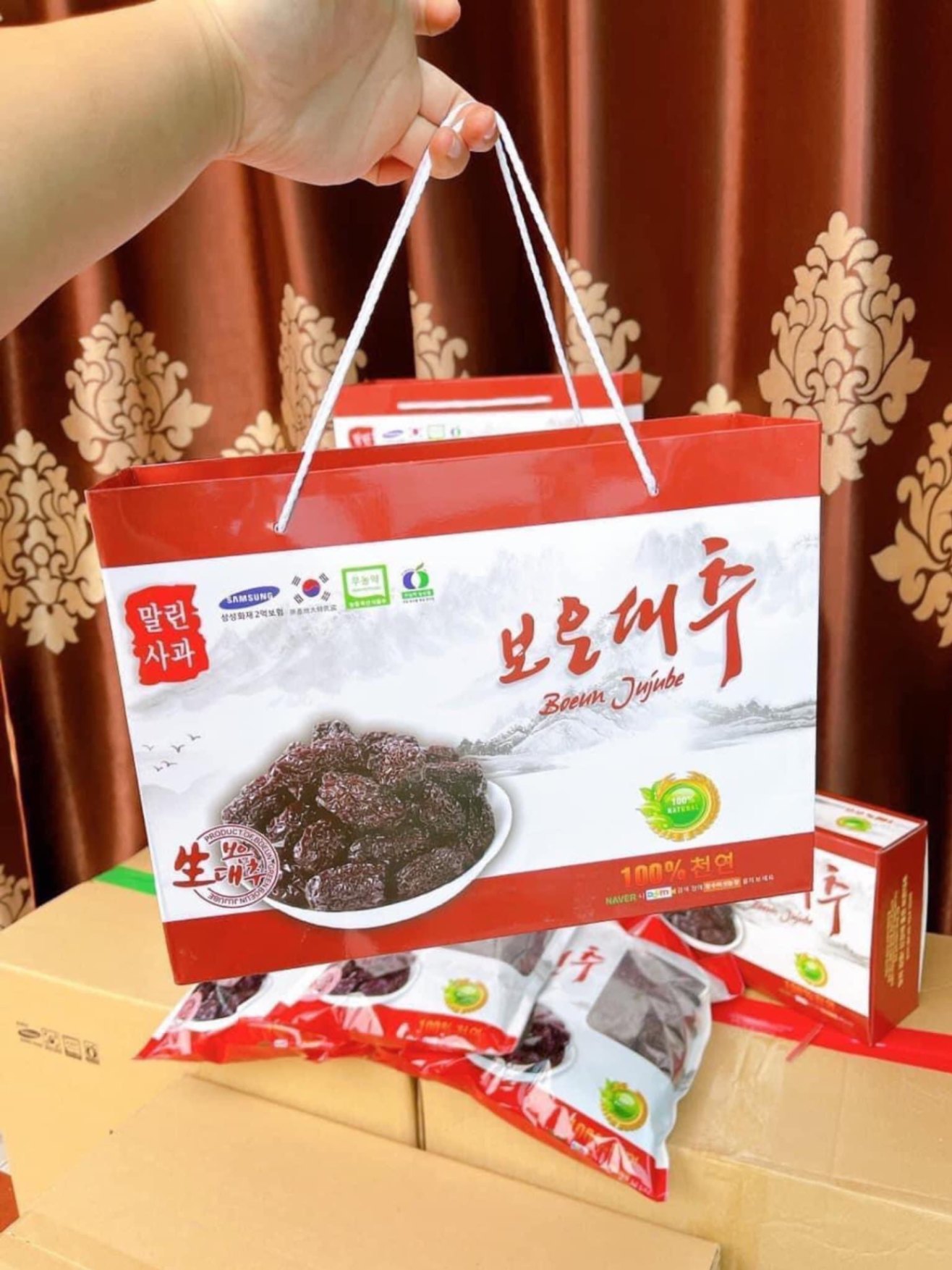 Hộp 1kg táo sấy dẻo loại ngon