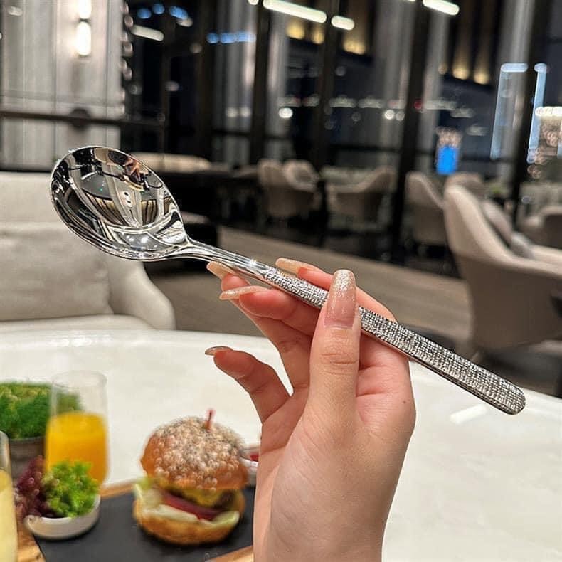 set 10 thìa bạc vân chìm Luxury