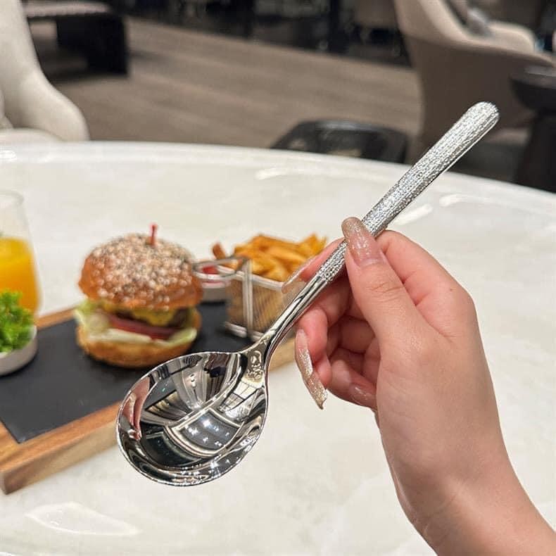 set 10 thìa bạc vân chìm Luxury