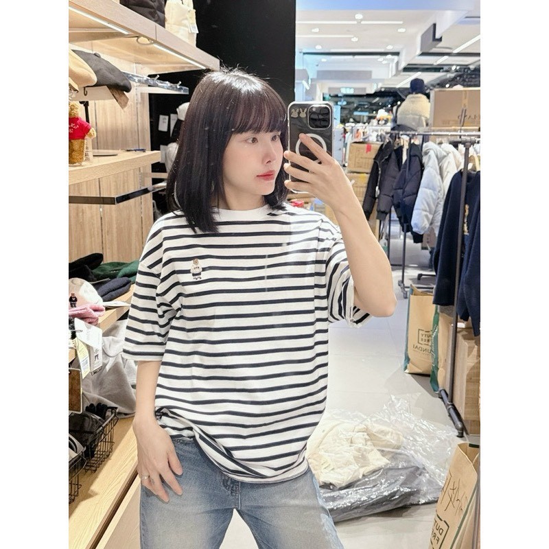 Set 2 Áo Cộc Trắng Kẻ Gấu Whoau