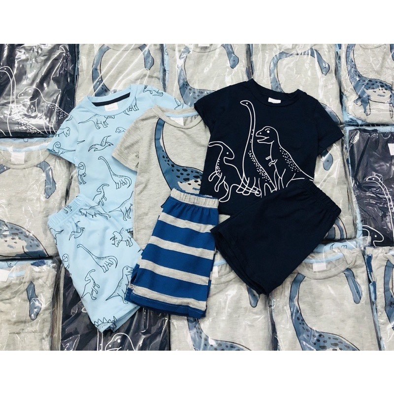 Sét 3 Bộ Cộc Khủng Long Cotton 4C Cho Bé