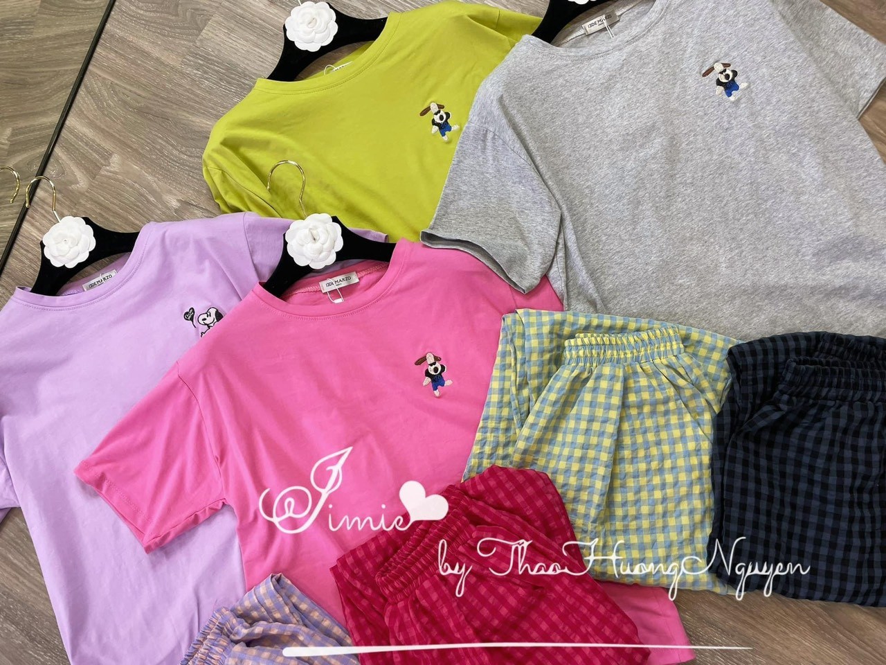 Bộ Quần Kẻ Thêu Whoau 4 Màu