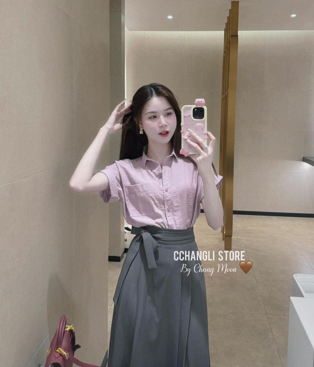 Sơ Mi Tím Đũi Tay Vạt