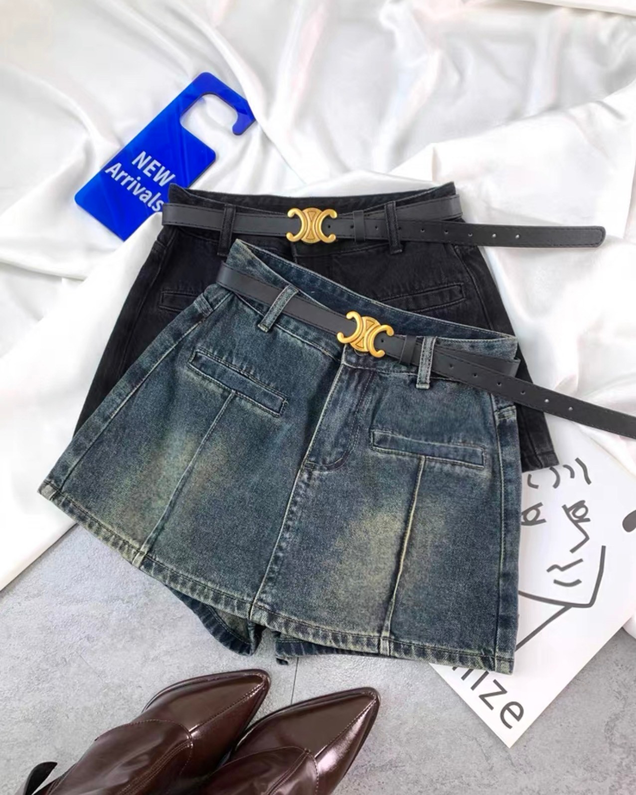Chân Váy Bò 2 Túi Trước