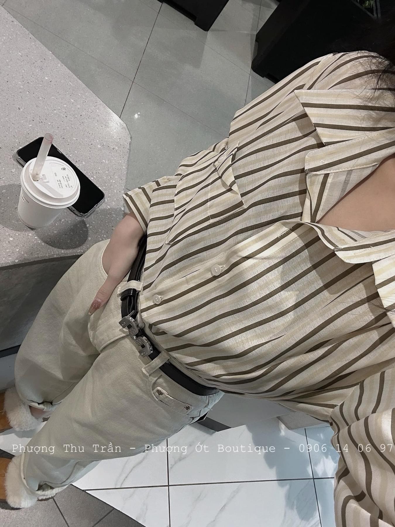 Áo Sơ Mi Kẻ Nâu QCCC