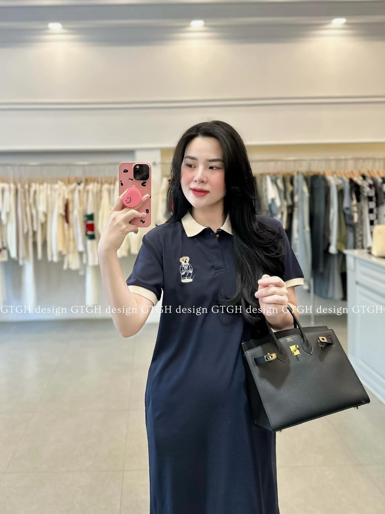 Váy Polo Thêu Gấu 2 Màu