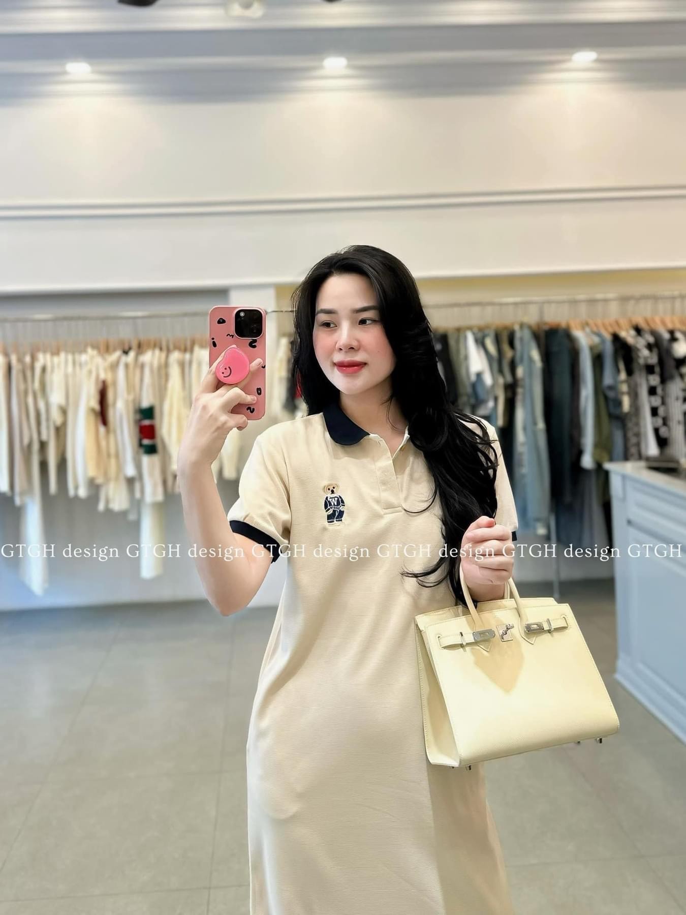 Váy Polo Thêu Gấu 2 Màu