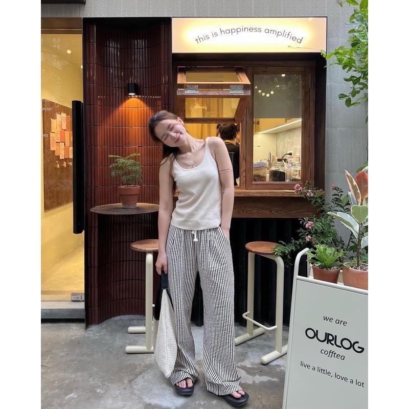Quần Suông Sọc Kẻ