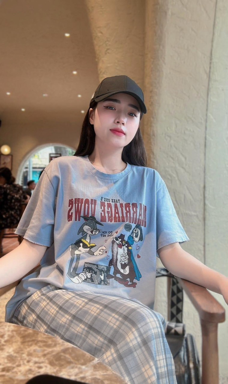 Bộ Quần Kẻ Xanh Áo Tom & Jerry