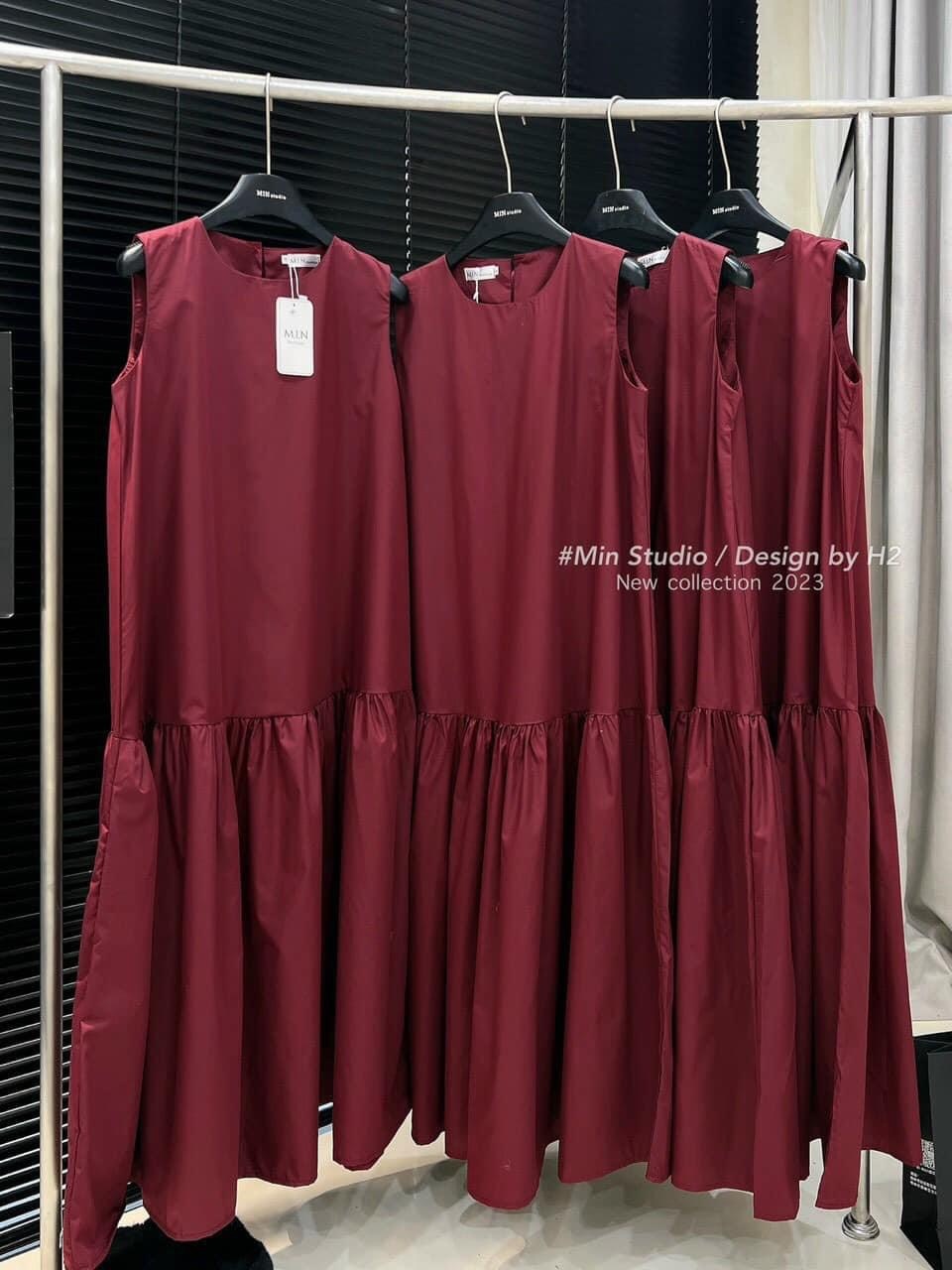 Váy Maxi Thô Đỏ Sát Nách