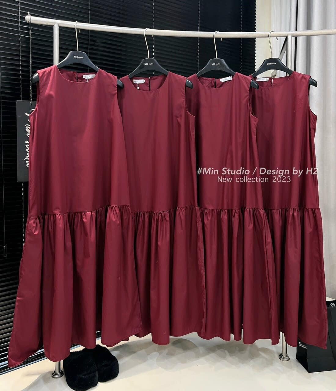Váy Maxi Thô Đỏ Sát Nách