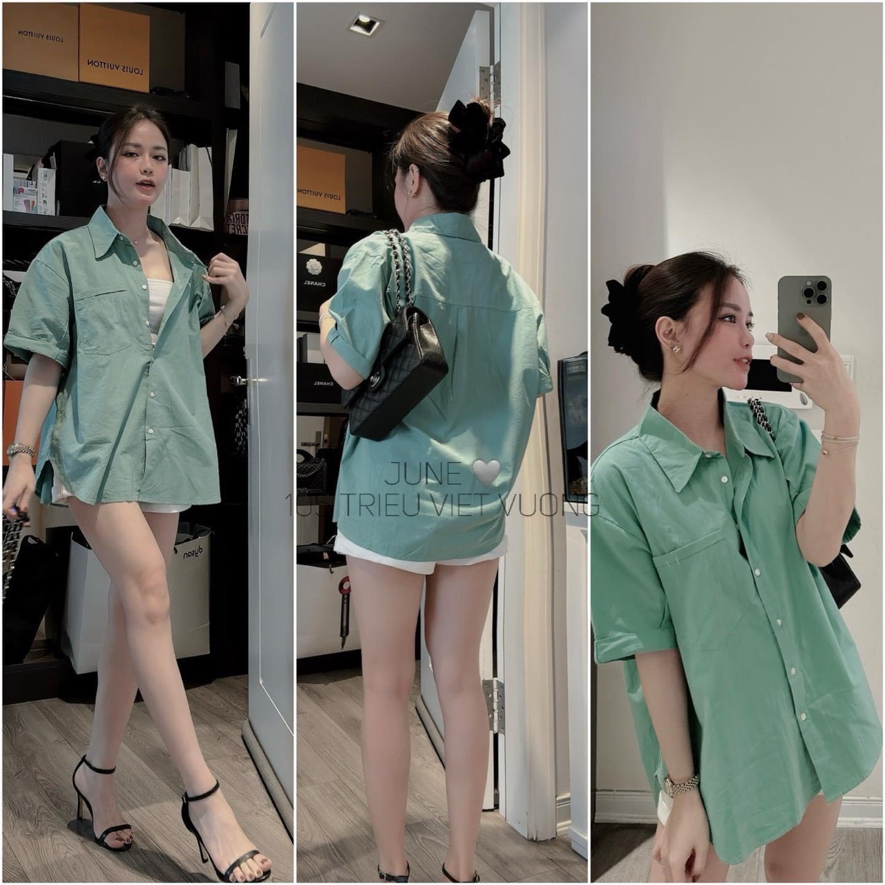 Sơ Mi Túi Ngực 2 Màu