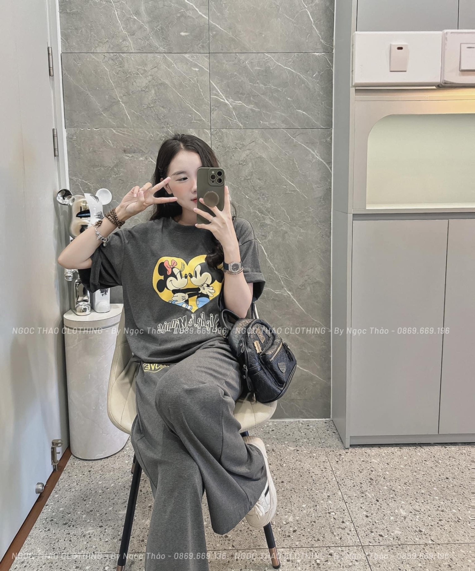 Bộ Suông Micky Xám