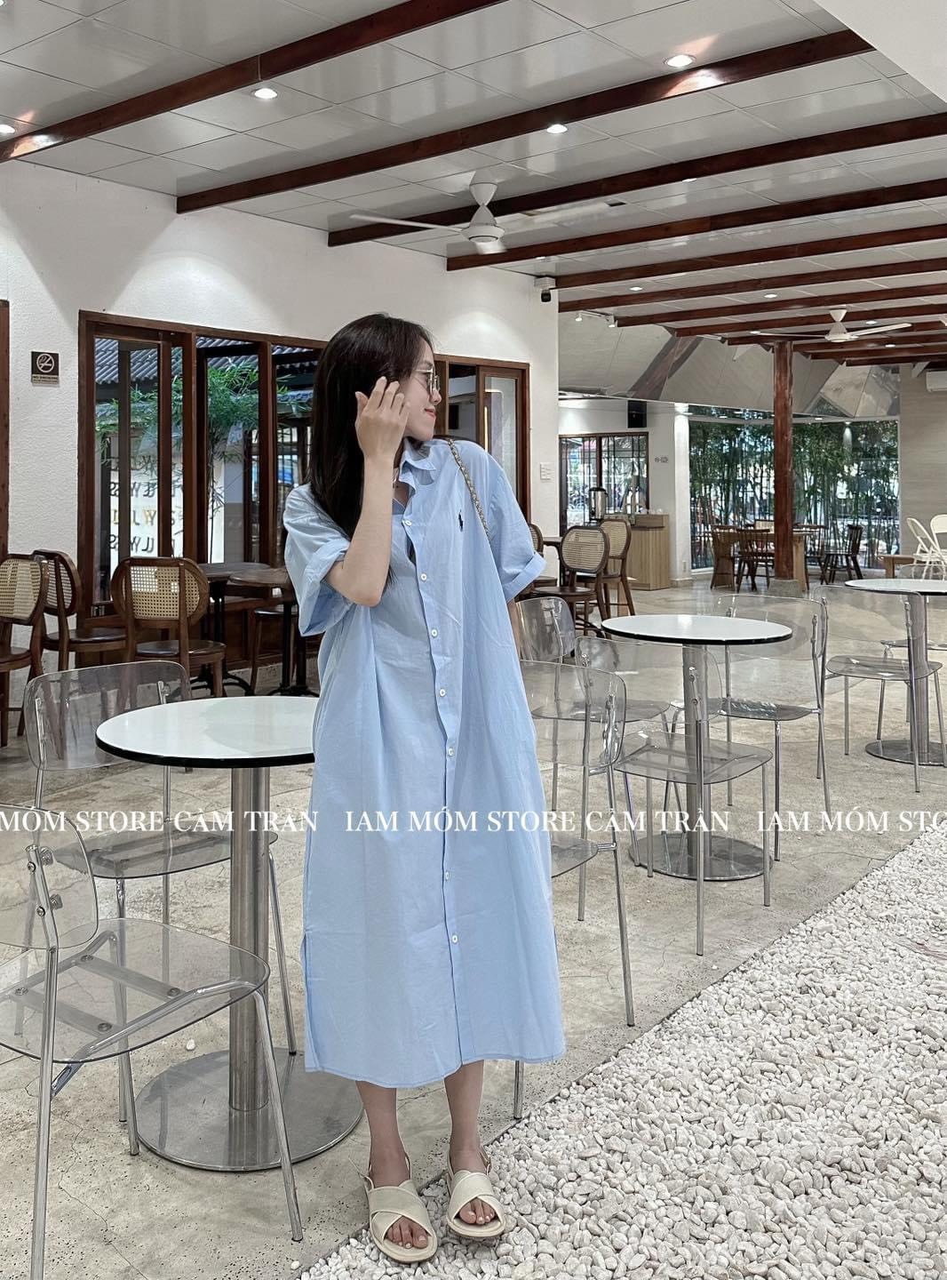 Váy Sơ Mi Thêu Ngựa 2 Màu