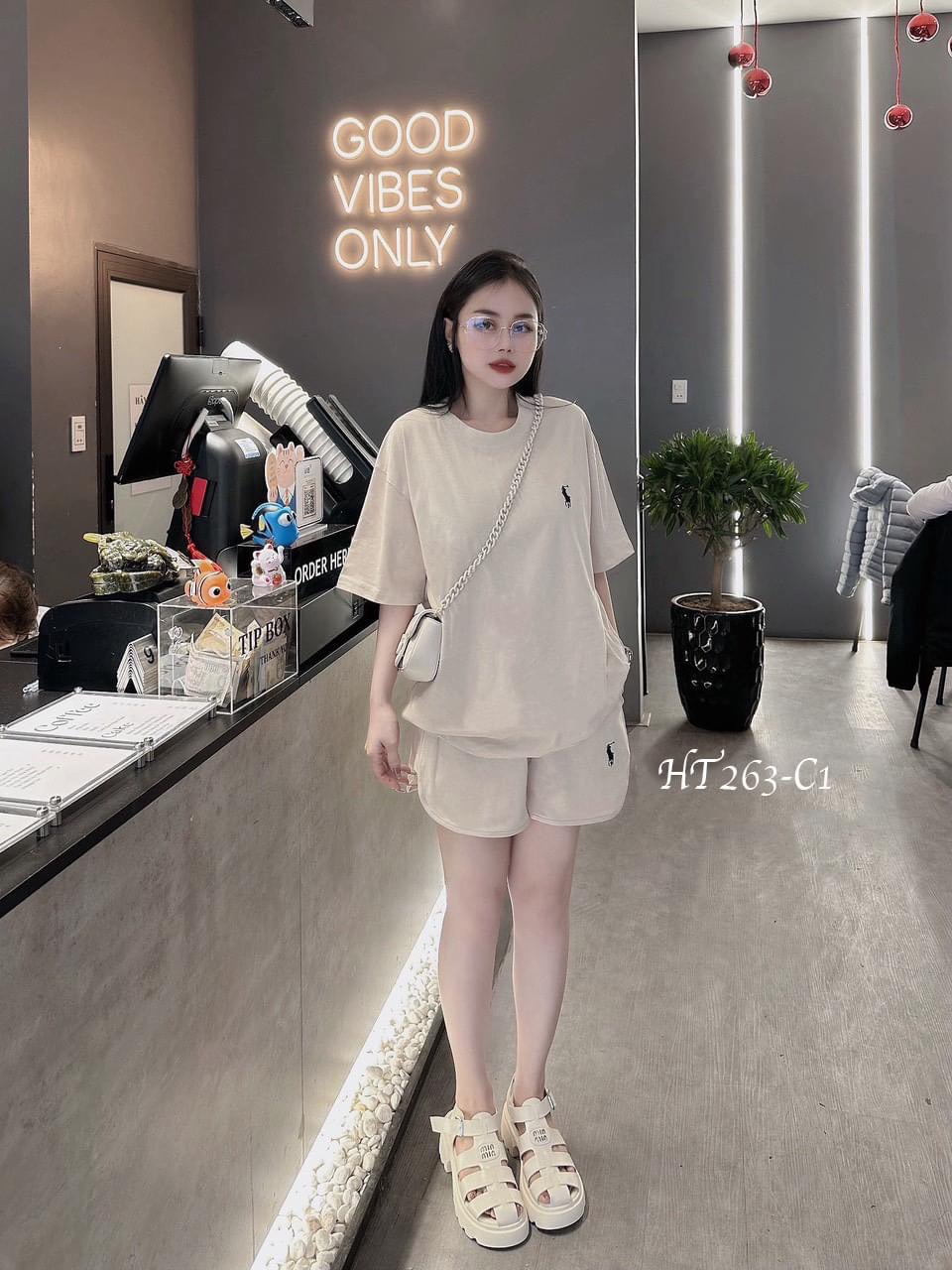 Bộ Cộc Trơn Thêu Ngựa 2 Màu