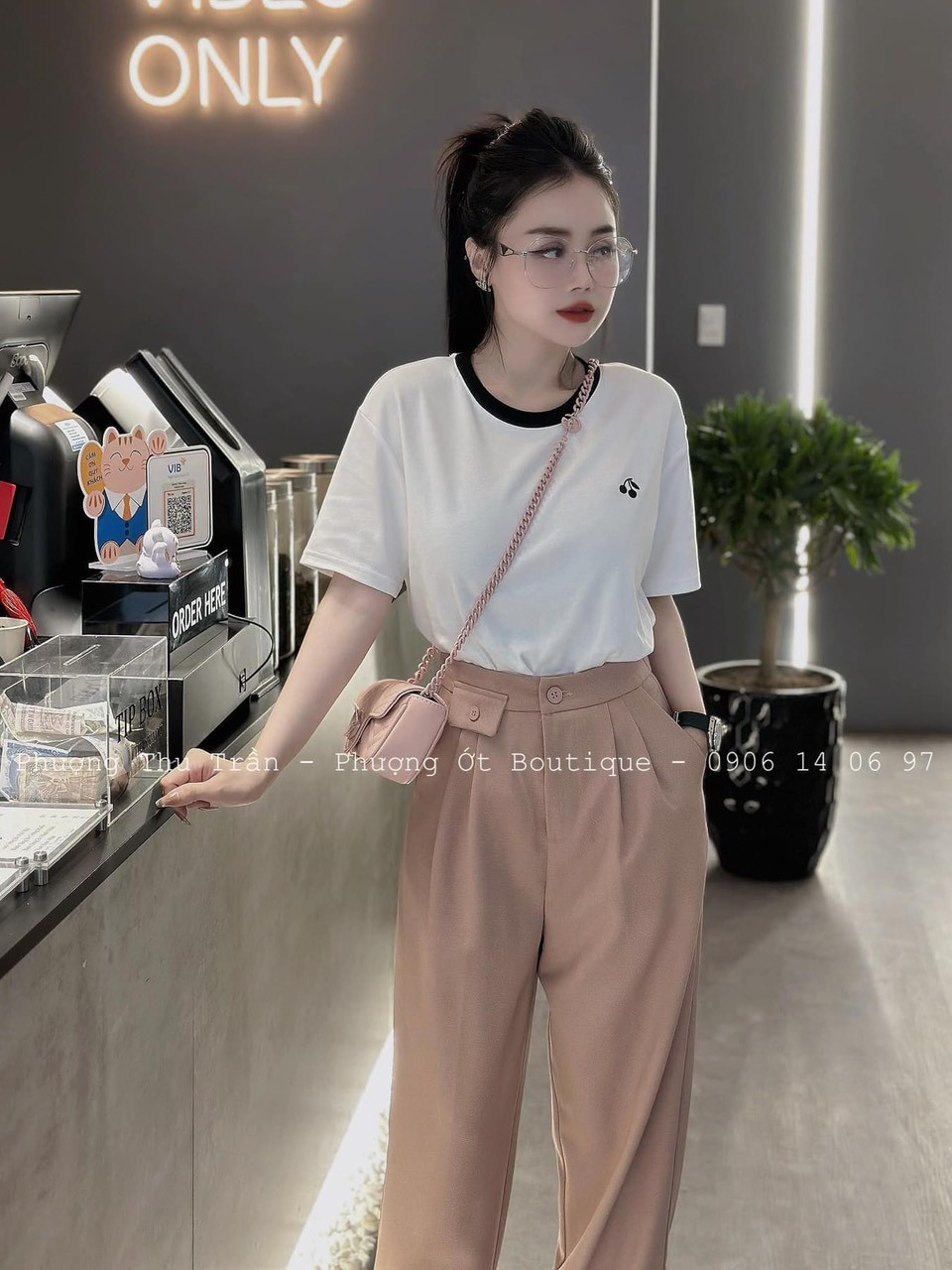 Sét 3 Áo Phông Cherry Phối Cổ