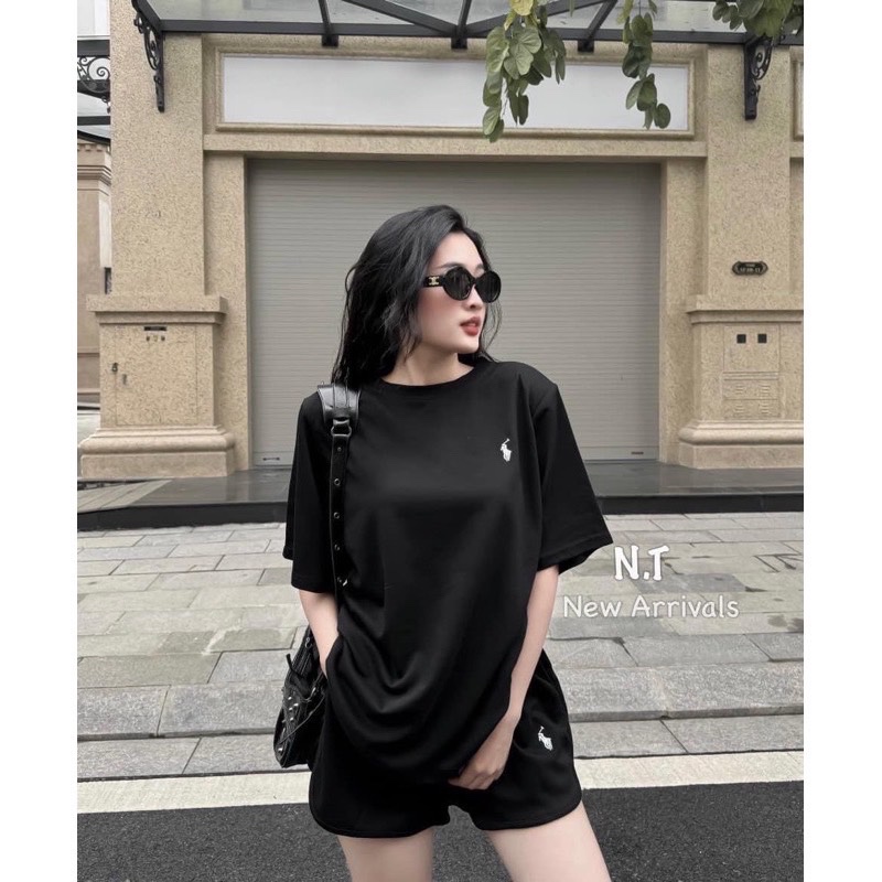 Bộ Cộc Trơn Thêu Ngựa 2 Màu