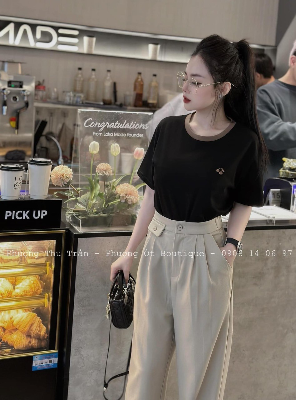 Sét 3 Áo Phông Cherry Phối Cổ
