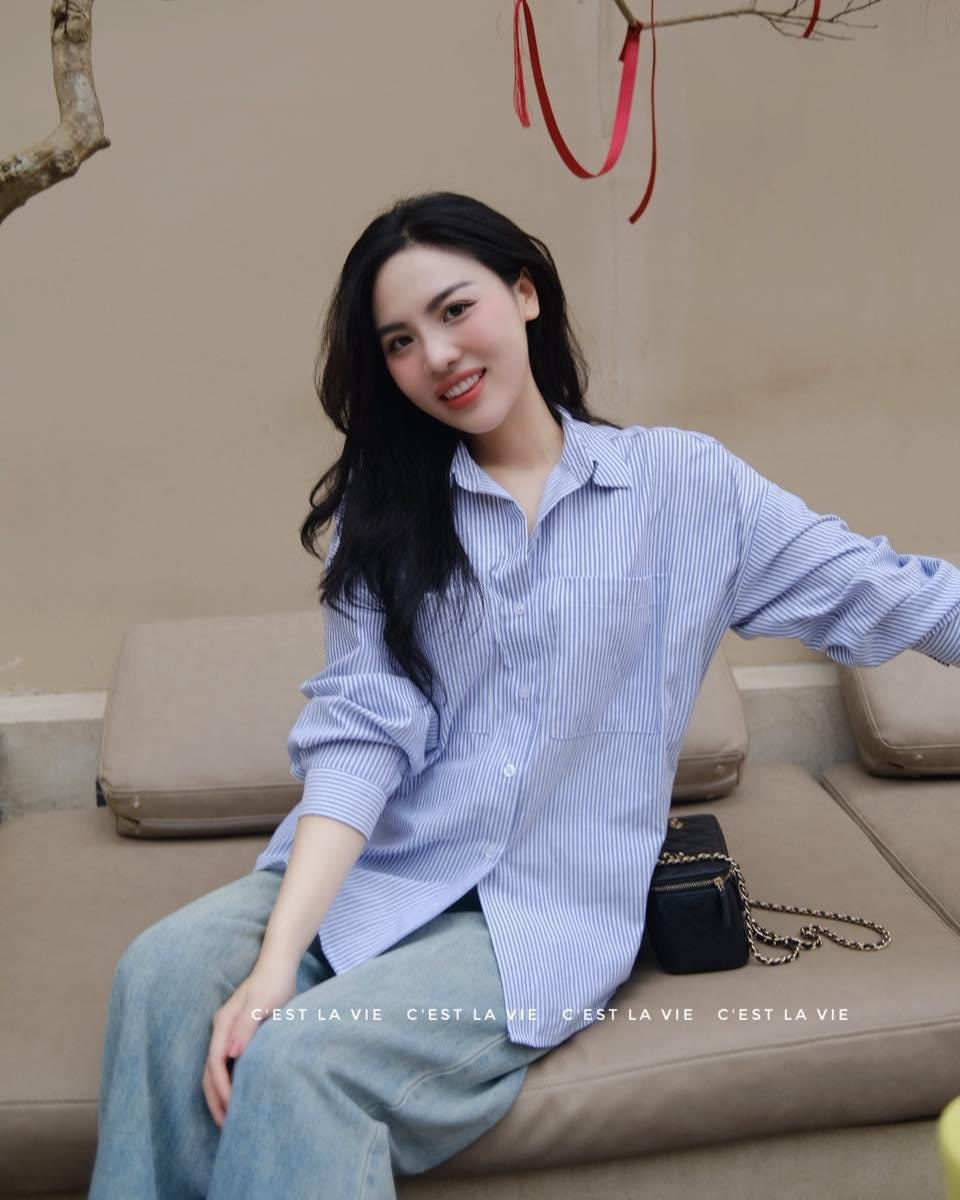 Áo Sơ Mi Zara Kẻ 2 Túi 2 Màu