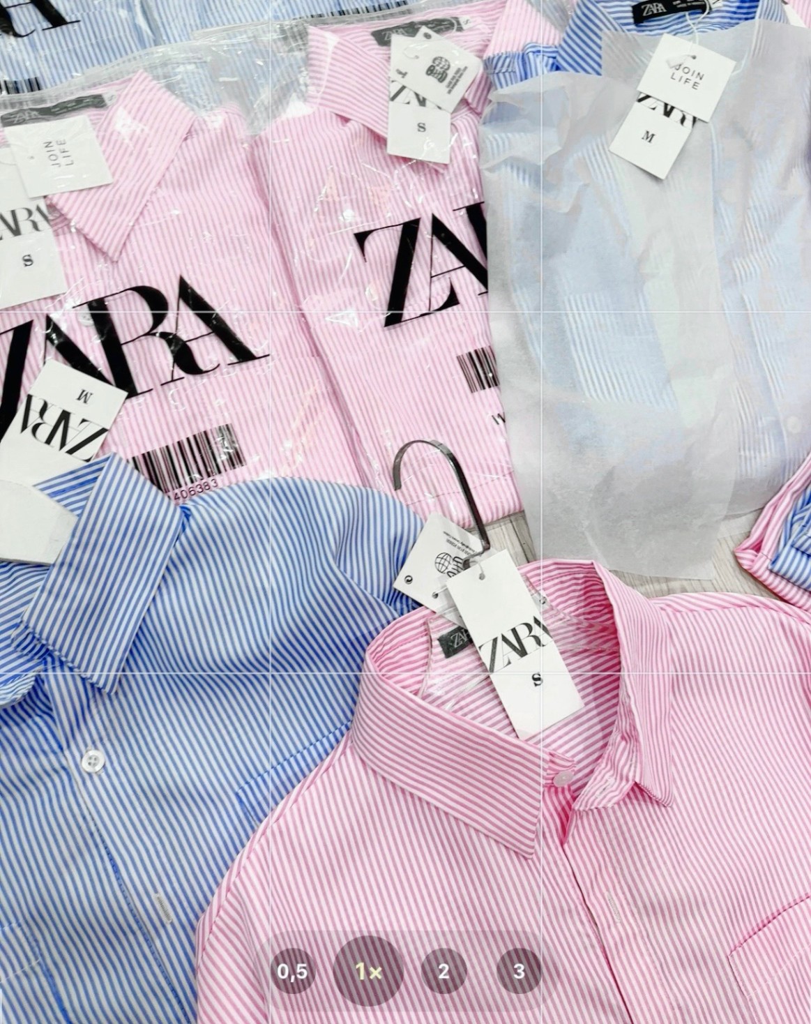 Áo Sơ Mi Zara Kẻ 2 Túi 2 Màu