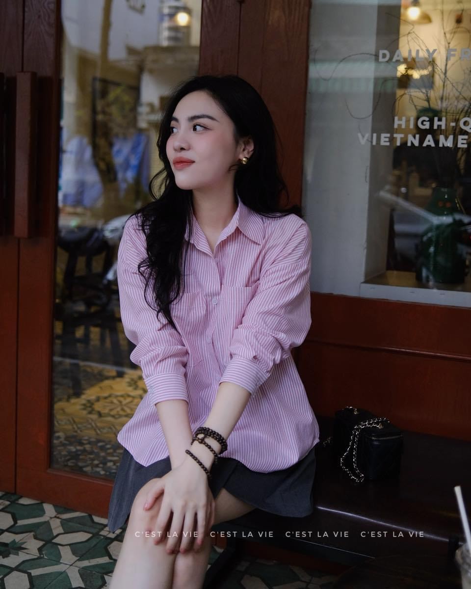 Áo Sơ Mi Zara Kẻ 2 Túi 2 Màu