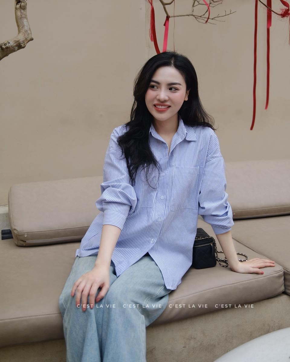 Áo Sơ Mi Zara Kẻ 2 Túi 2 Màu