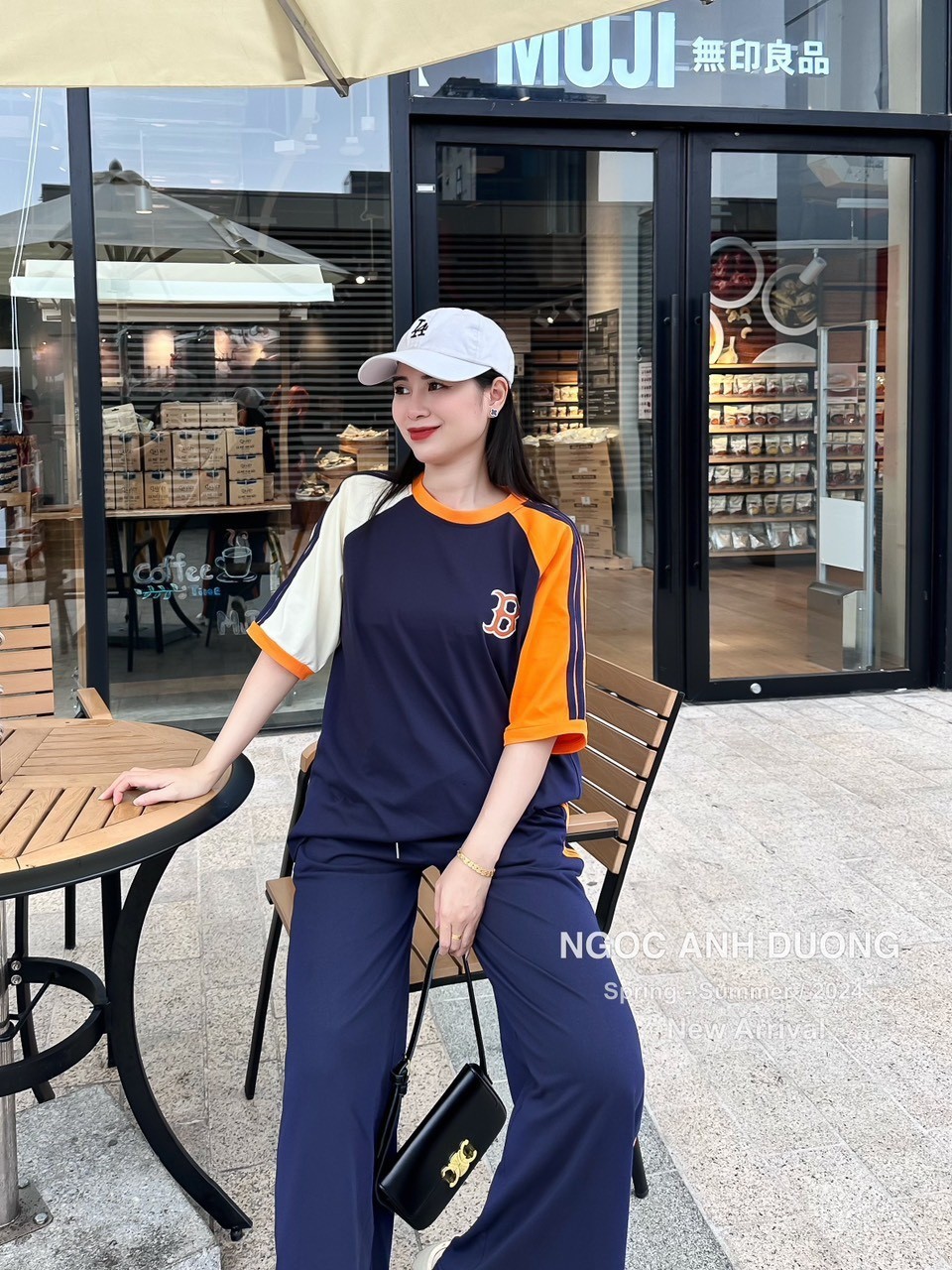 Bộ Cotton Tàu Phối Quần Suông Chữ B