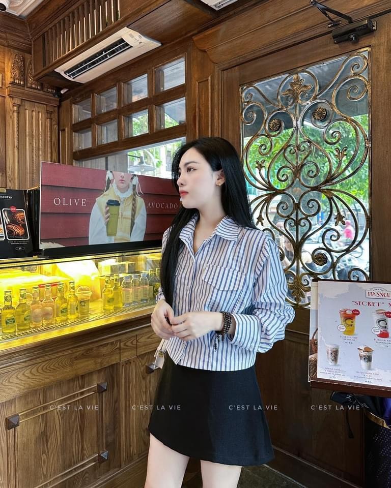 Áo Sơ Mi Gu Kẻ Li Gấu 2 Túi