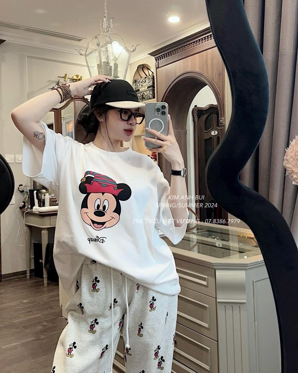 Set Quần Bo Chun Mickey 2 Màu