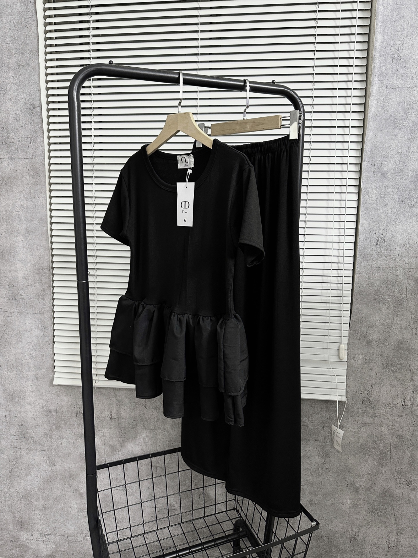Bộ Quần Suông Áo Babydoll Phối Tơ