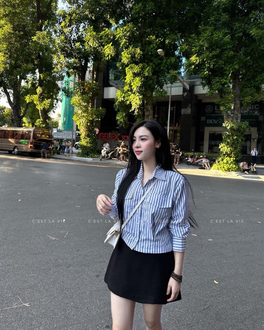 Áo Sơ Mi Gu Kẻ Li Gấu 2 Túi