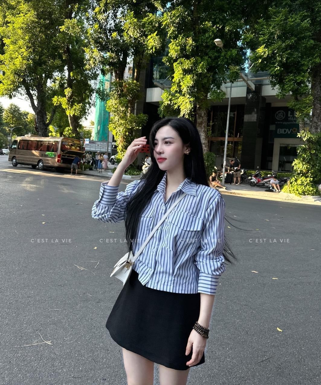 Áo Sơ Mi Gu Kẻ Li Gấu 2 Túi