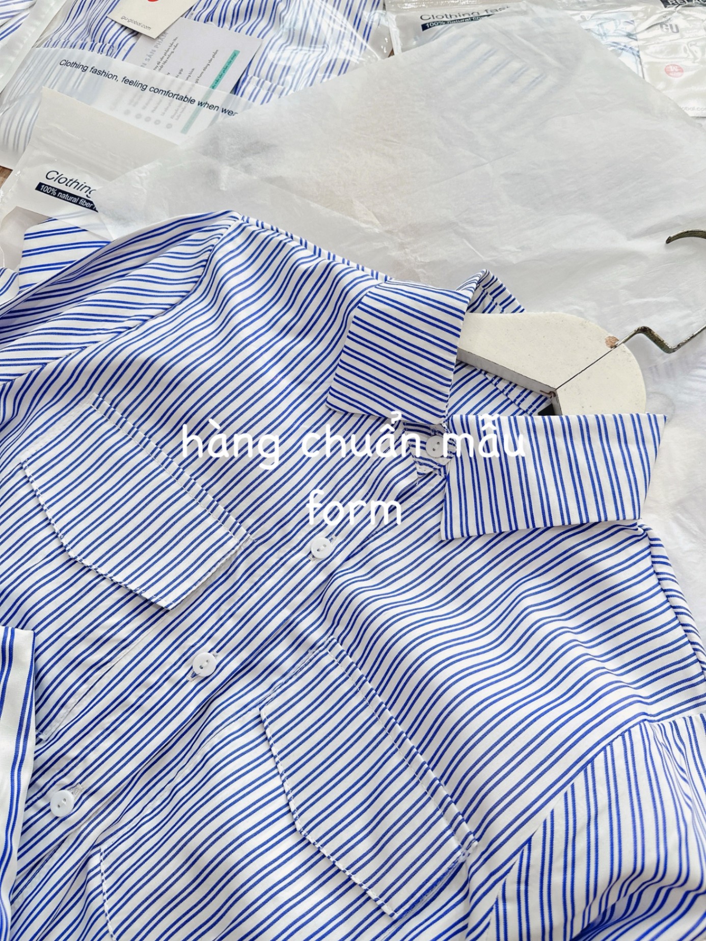 Áo Sơ Mi Gu Kẻ Li Gấu 2 Túi