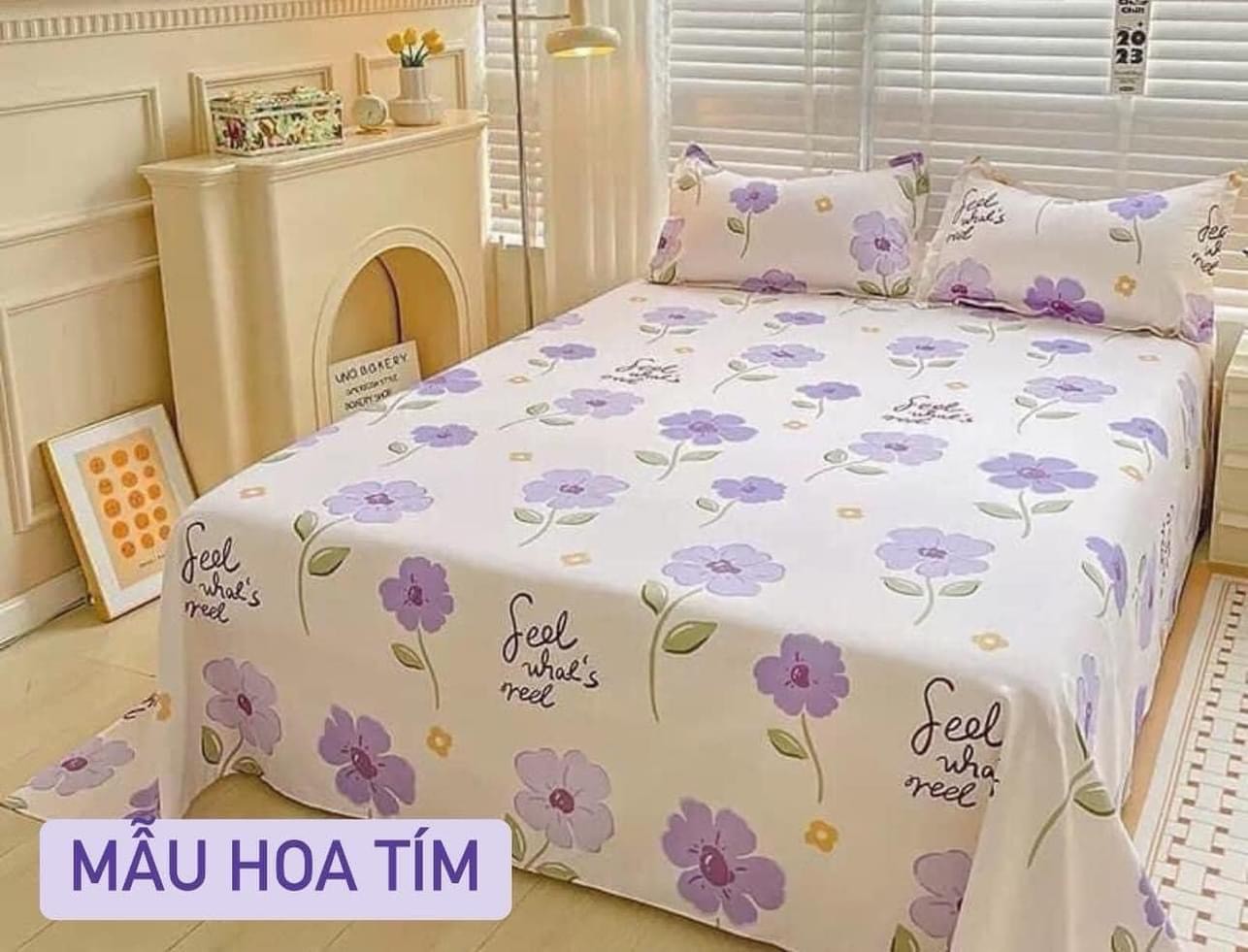 Bộ Ga Gối Hoa Tím