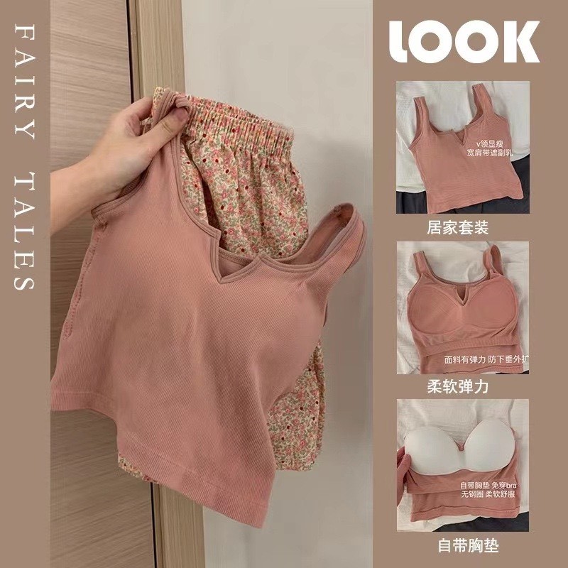 Bộ Mặc Nhà Croptop 2 Màu