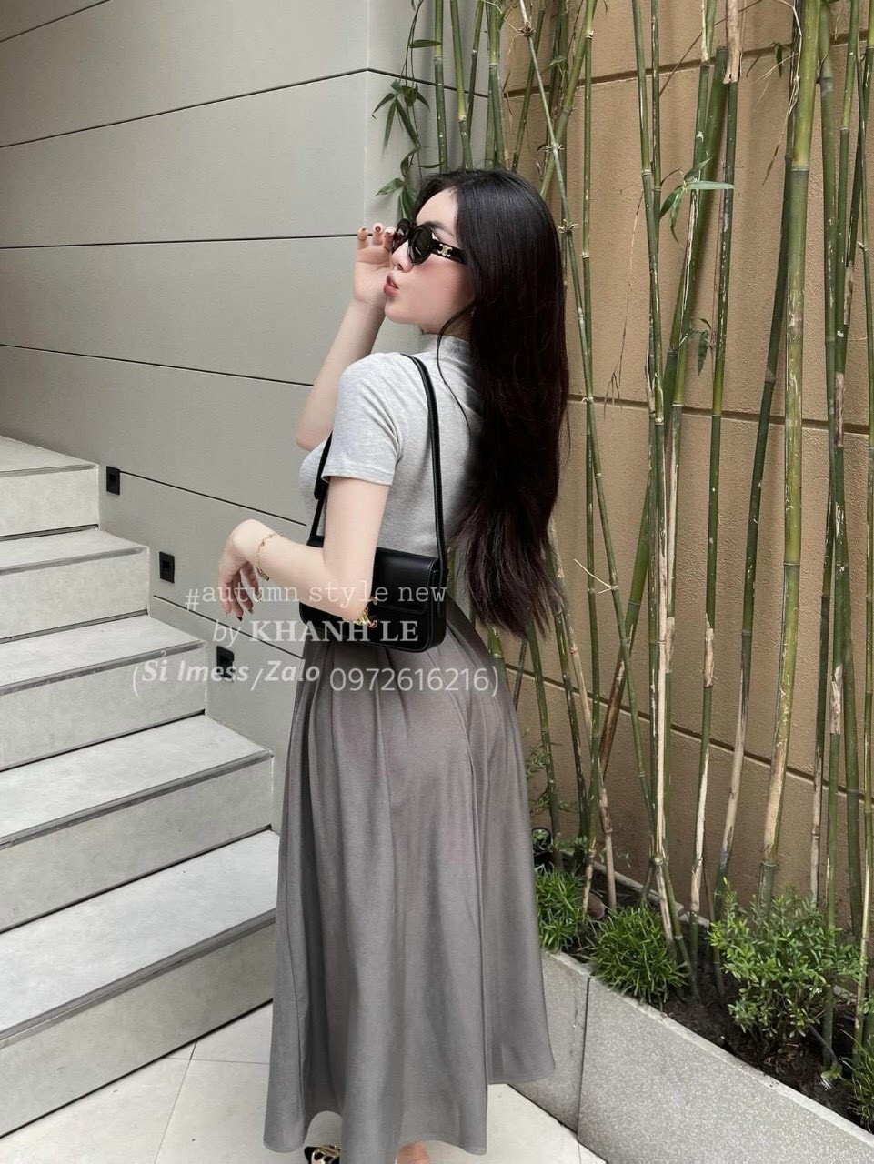 Sét Áo Thun Kèm CV Xếp Ly Dài