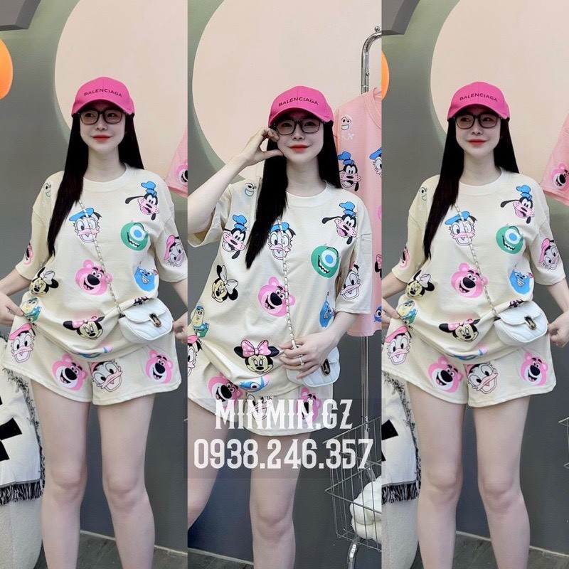 Bộ Cộc Be Hồng In Gấu