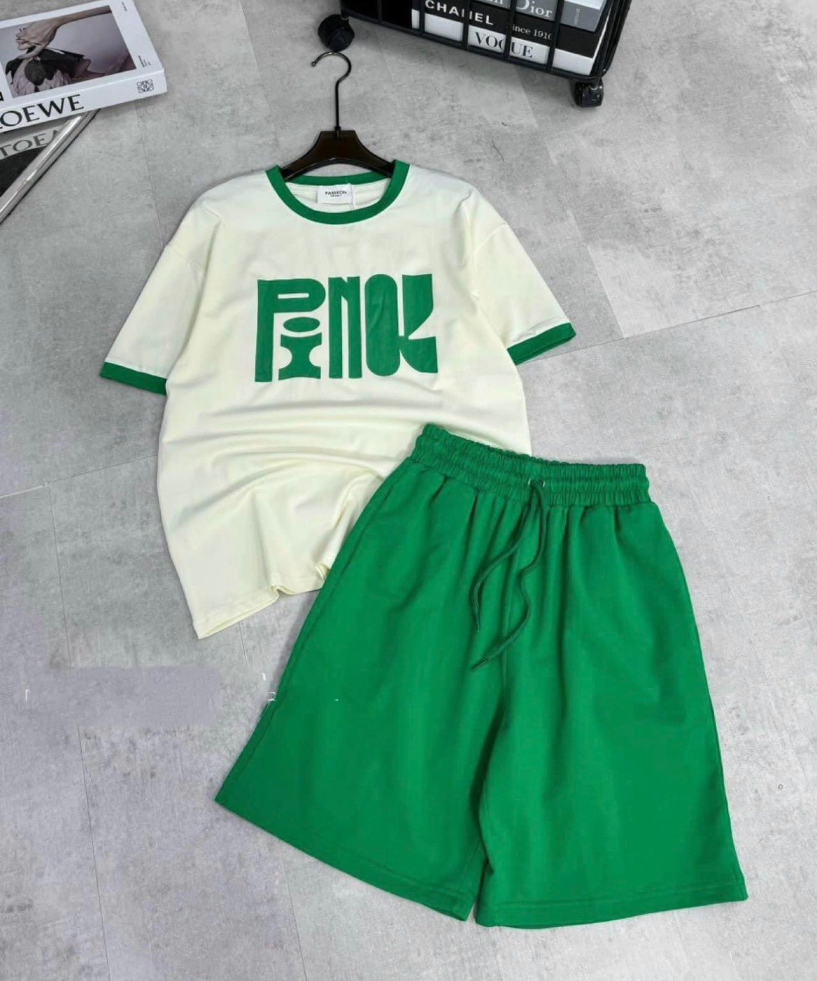 Bộ Cộc 2 Màu Xanh Hồng In PI