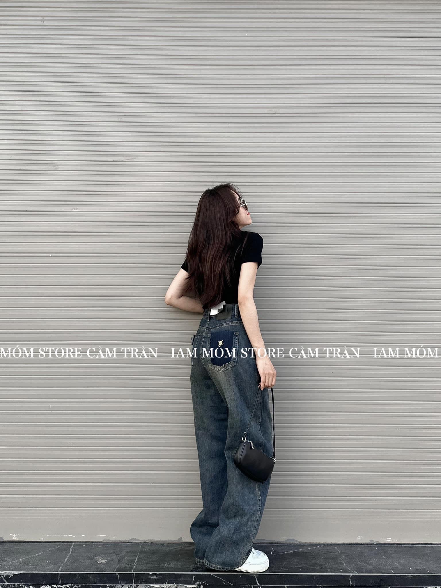 Quần Bò Suông Thêu Túi Chanle