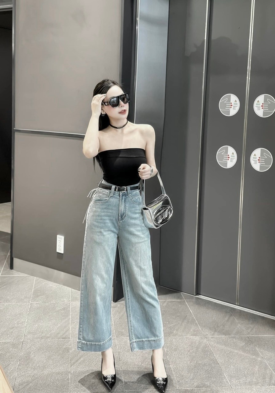 Quần Jeans Suông Xanh Nhạt