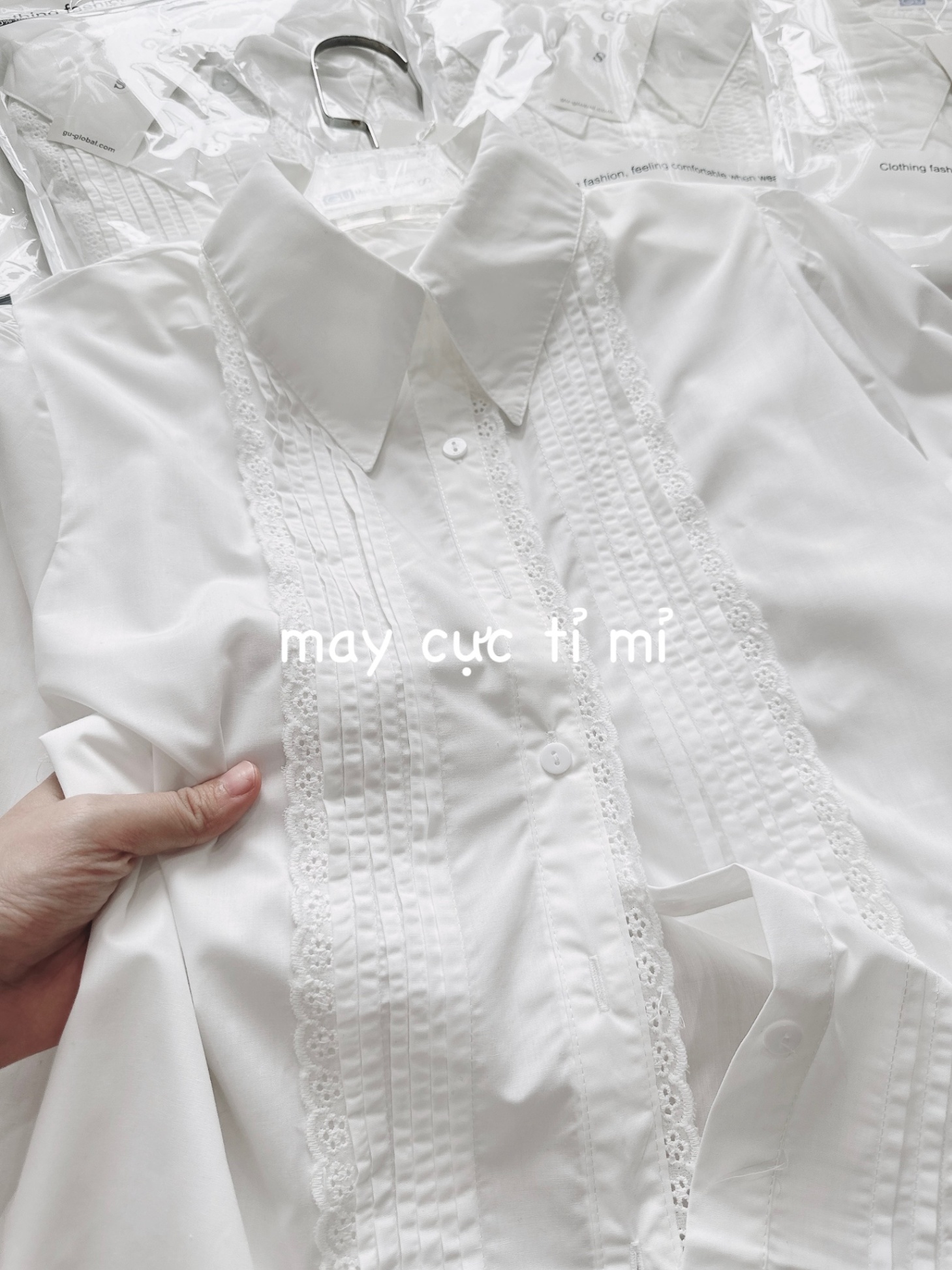 Áo Sơ Mi Ly Ngực Phối Ren