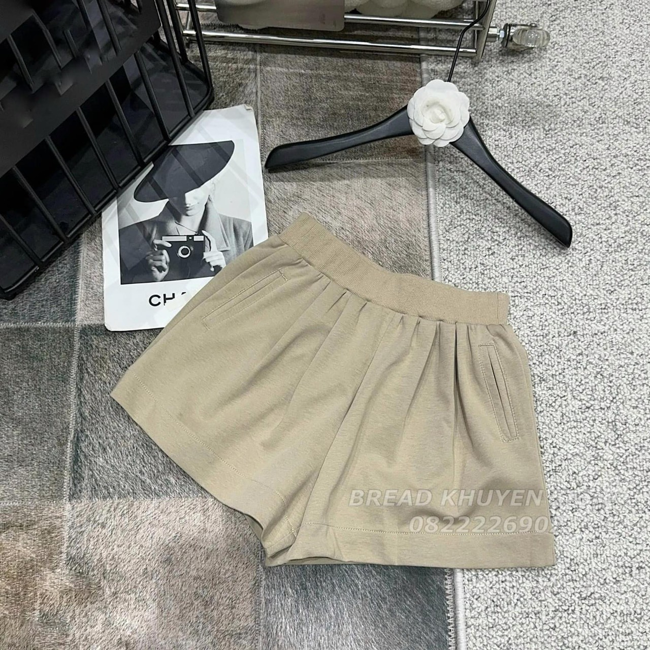 Sét 2 Quần Đùi Nỉ Nốp Đen Be