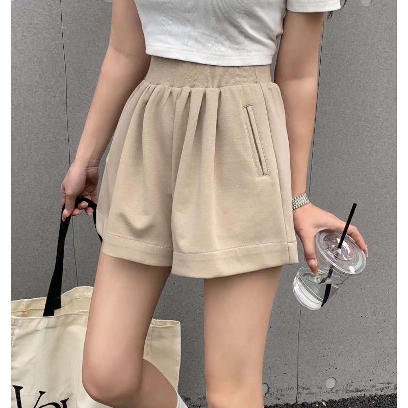 Sét 2 Quần Đùi Nỉ Nốp Đen Be