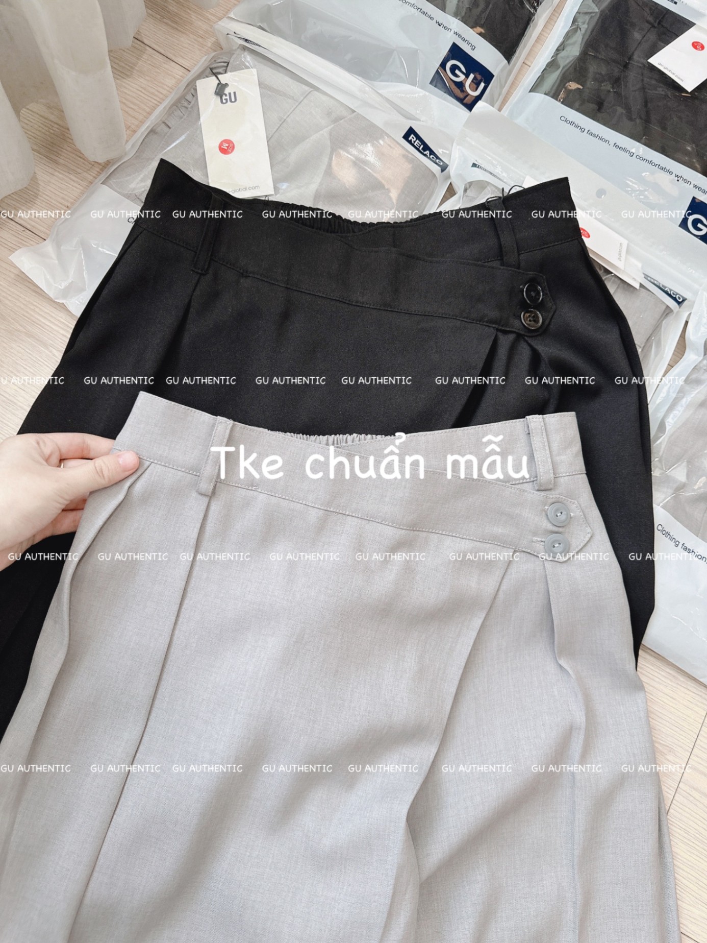 Quần Baggy Gu Chéo Cạp Ống Rộng