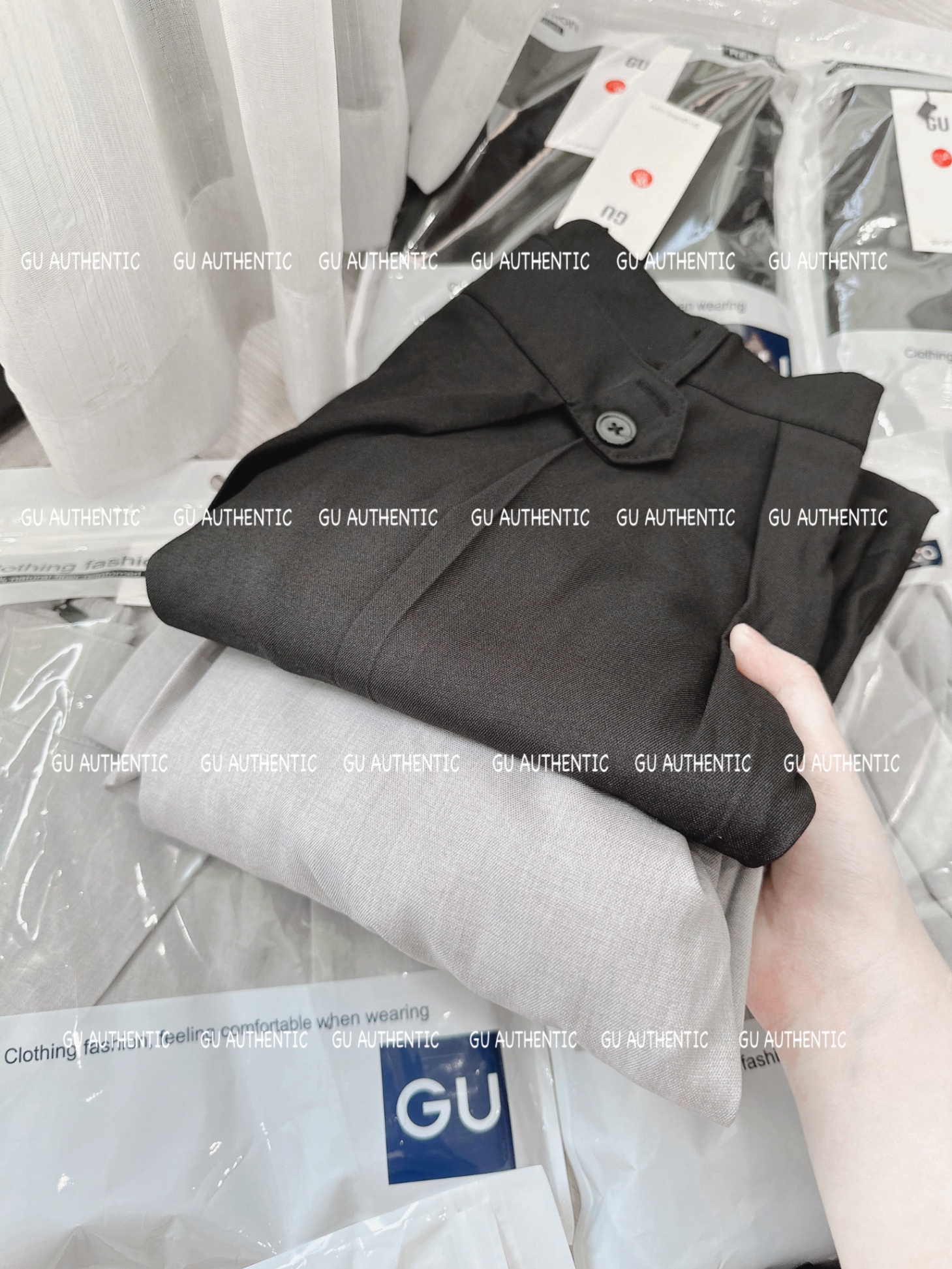 Quần Baggy Gu Chéo Cạp Ống Rộng